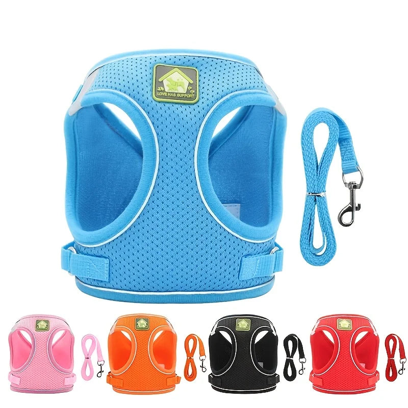 Reflective Mesh Pet Harness Set